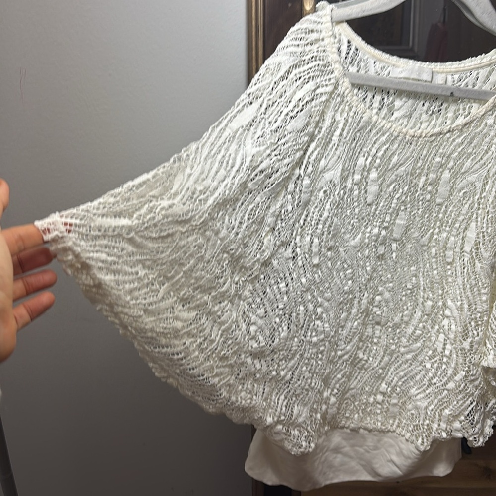 Anne Fontaine Cream Lace Blouse - Picture 4 of 5